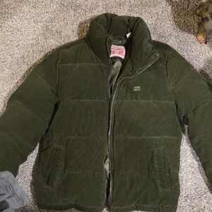 Dark Olive Green Levi's Puffer Jacket